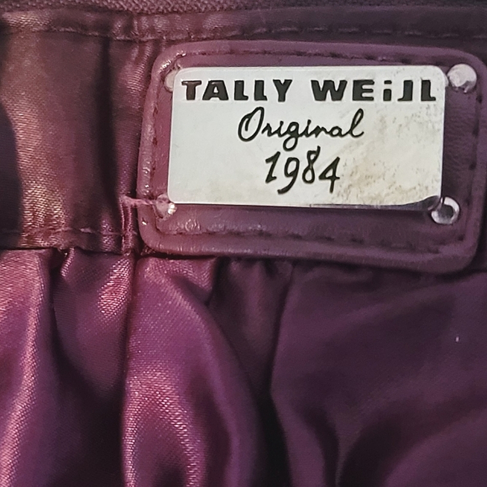 Tally Weijl Ruched Purple Satin and Faux Leather Shoulder Bag - Picture 9 of 12